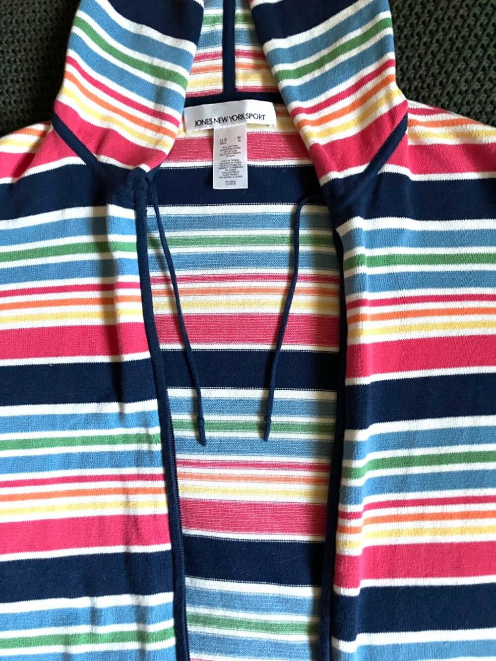 Striped Jones NY Hooded Sweatshirt (M)